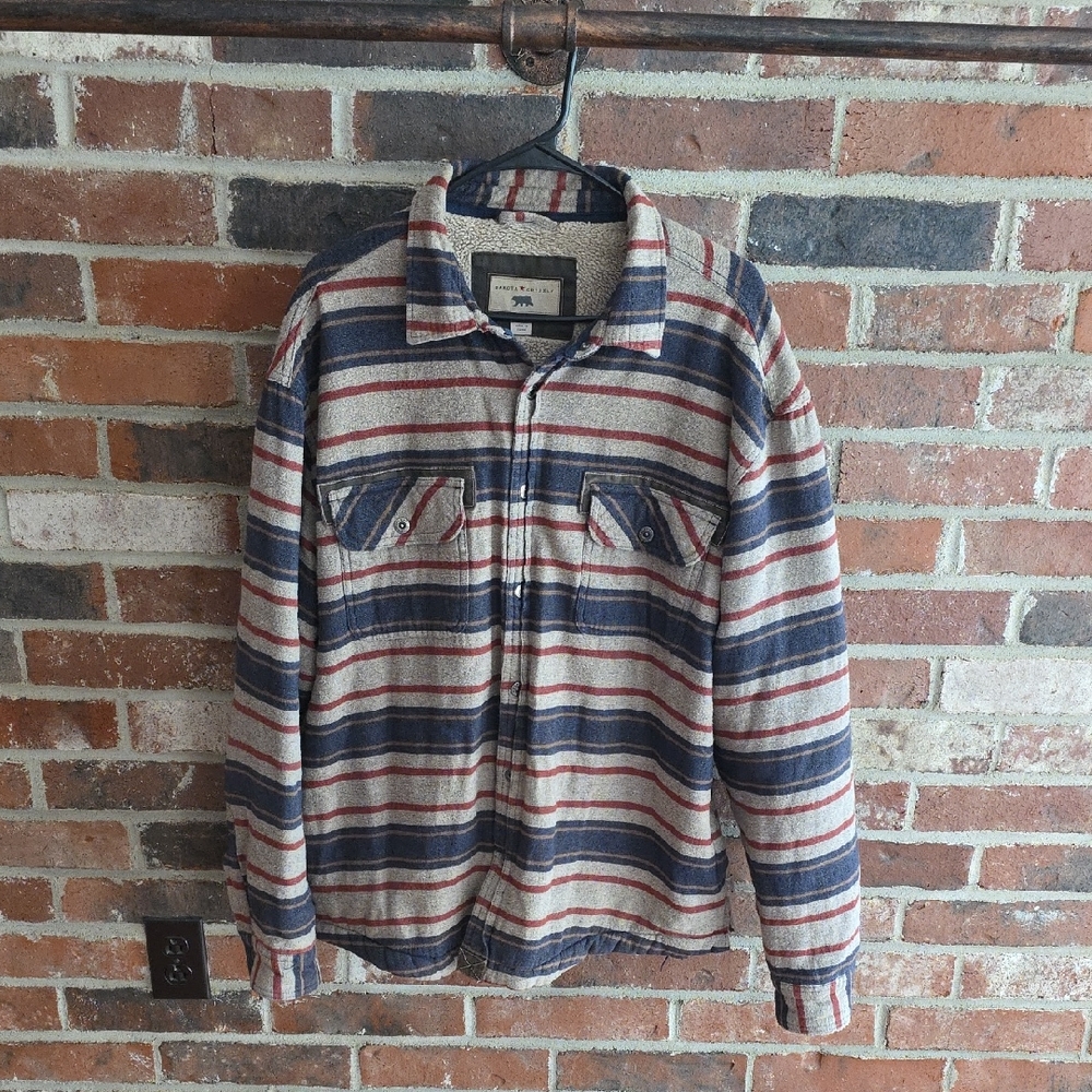 Striped Men's Shirt Jacket